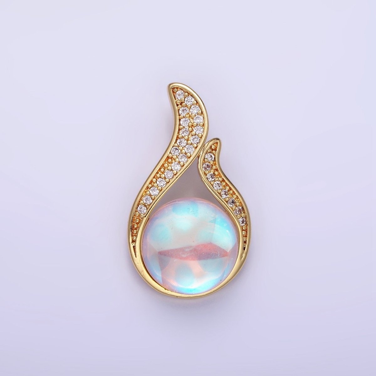 14K Gold Filled Iridescent CZ Open Micro Paved Teardrop Pendant in Gold &amp; Silver | AA01171 AA01612