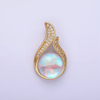 14K Gold Filled Iridescent CZ Open Micro Paved Teardrop Pendant in Gold &amp; Silver | AA01171 AA01612