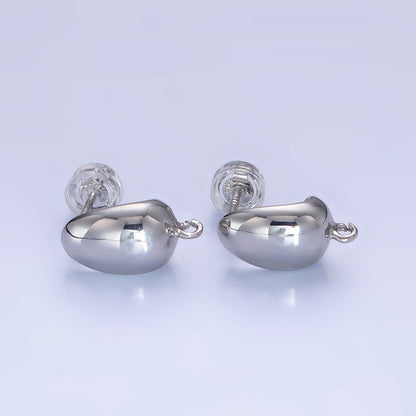 14K  Gold Filled J-Shaped Dome Hoop Earrings Findings | L-523