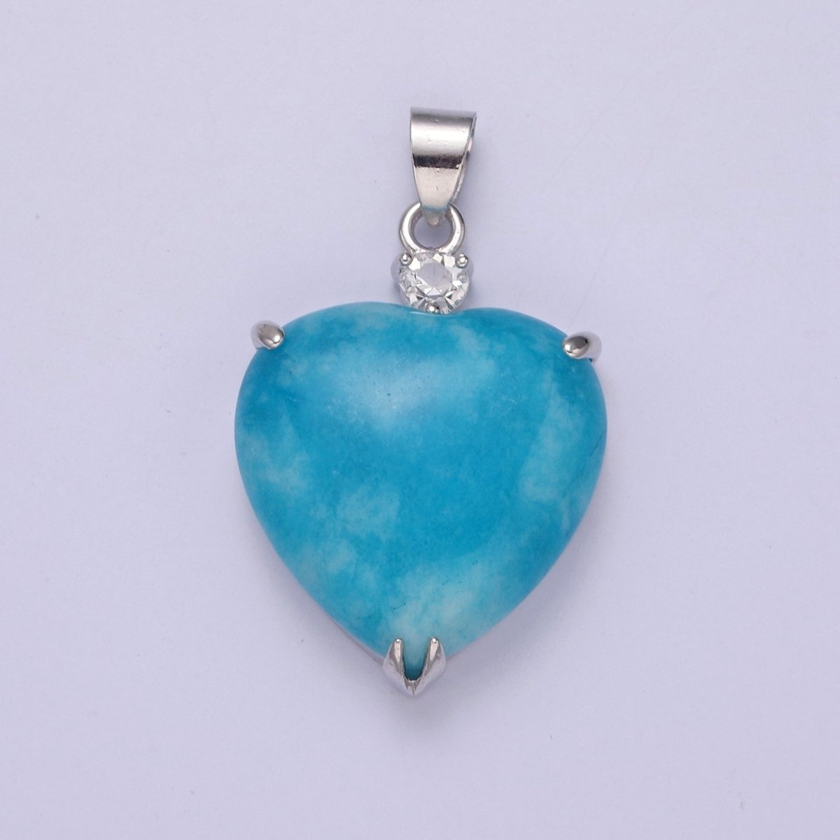 14k Gold Filled Jade Heart Pendant Puffy Heart Charm W-625~W-628