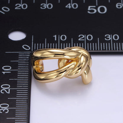 14K Gold Filled Knot Band C-Shaped Hoop Earrings | P506