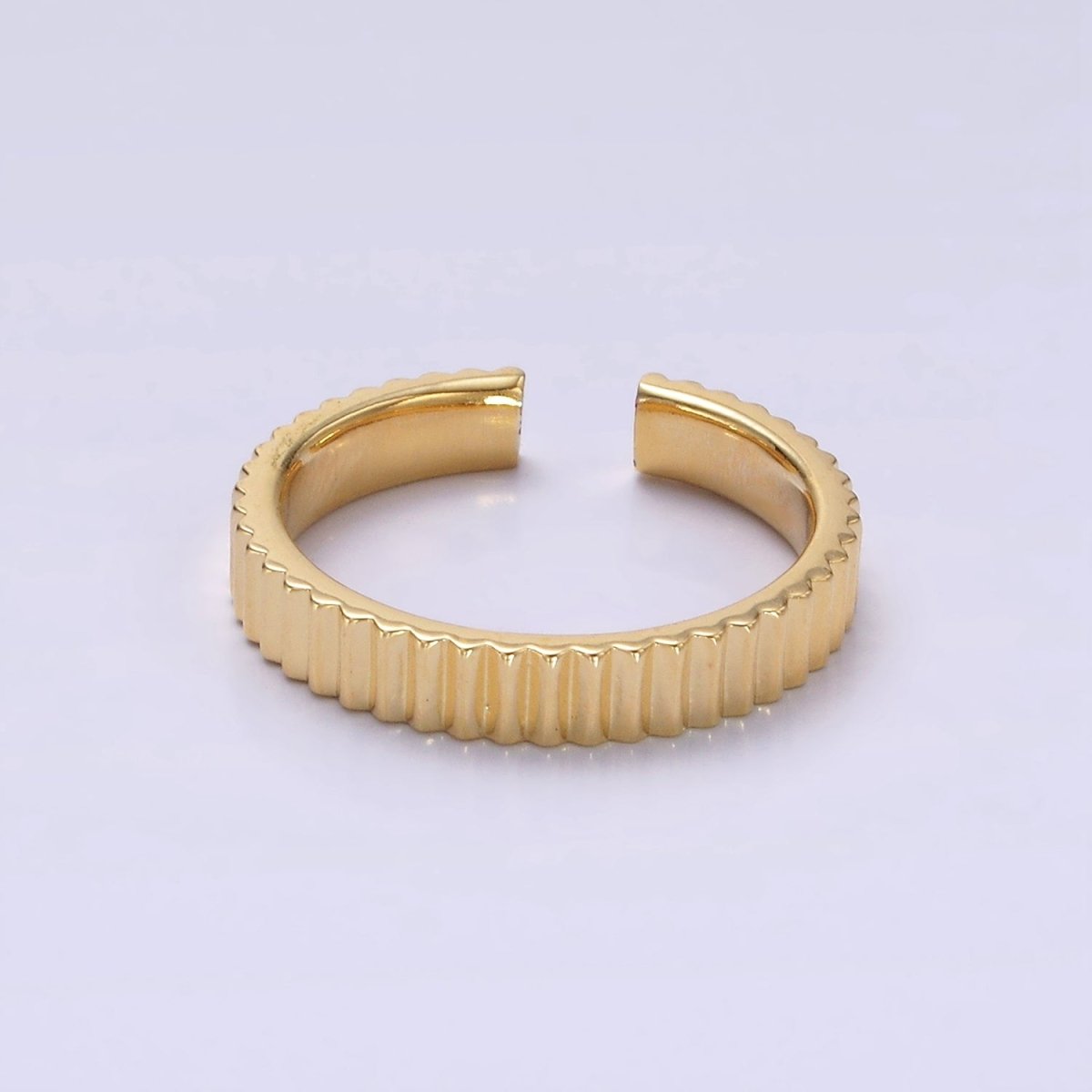 14K Gold Filled Minimalist Lined Ribbed Band Ring in Gold, Silver &amp; Black | O1181 - O1183