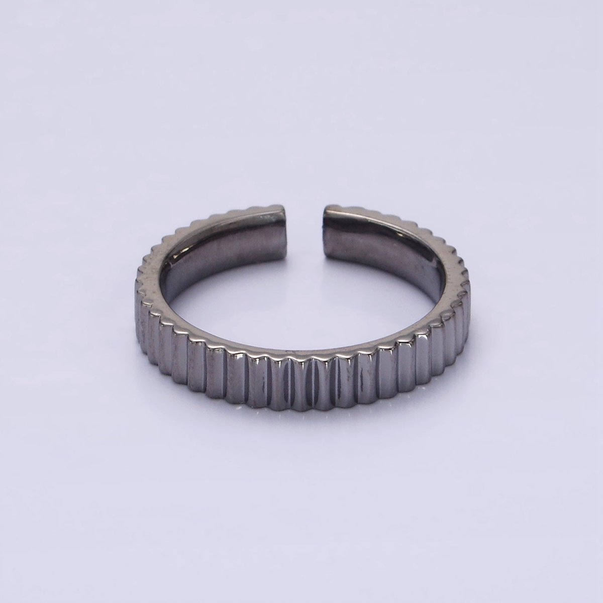 14K Gold Filled Minimalist Lined Ribbed Band Ring in Gold, Silver &amp; Black | O1181 - O1183