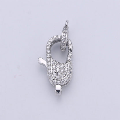 14k Gold Filled Lobster Clasp, CZ Clear Micro Pave Lobster Claw Clasp, Cubic Clasp Enhancer, DIY, Jewelry Making Supply 10x23mm K-430 K-383