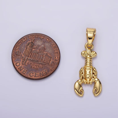 14K Gold Filled Lobster Crustacean Sea Animal Pendant | AH044