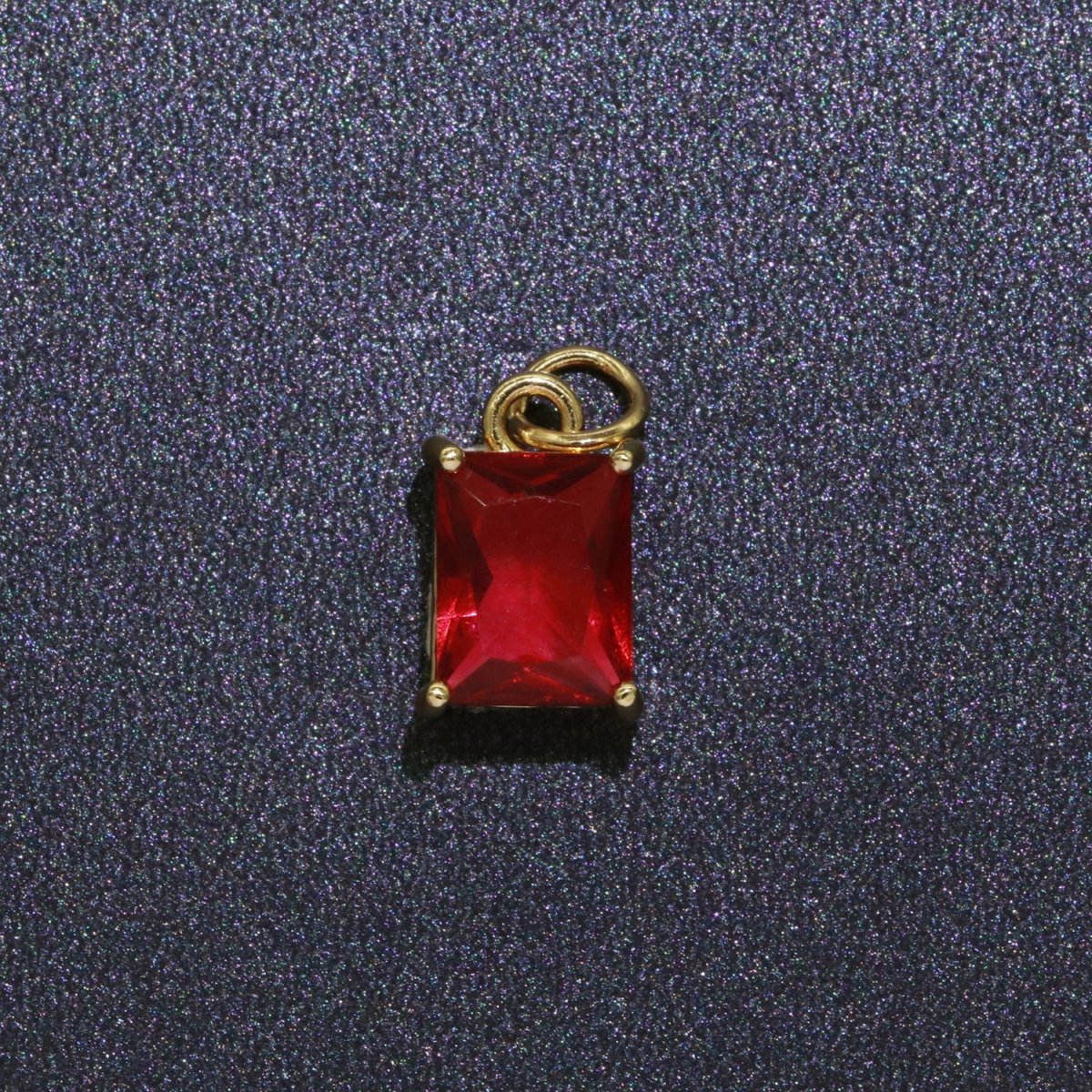 14k Gold Filled Micro Pave CZ Geometric Pendant Charm Emerald Cut Birthstone Add on charm E-881-E-891 C-369