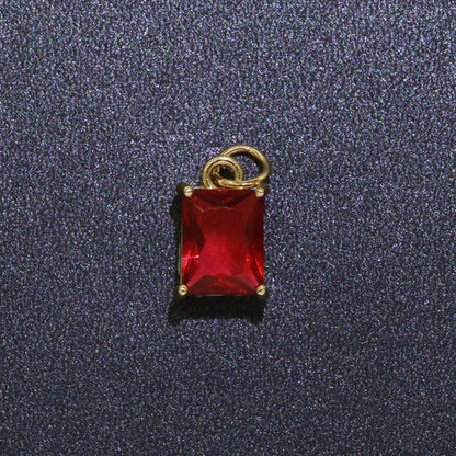 14k Gold Filled Micro Pave CZ Geometric Pendant Charm Emerald Cut Birthstone Add on charm E-881-E-891 C-369
