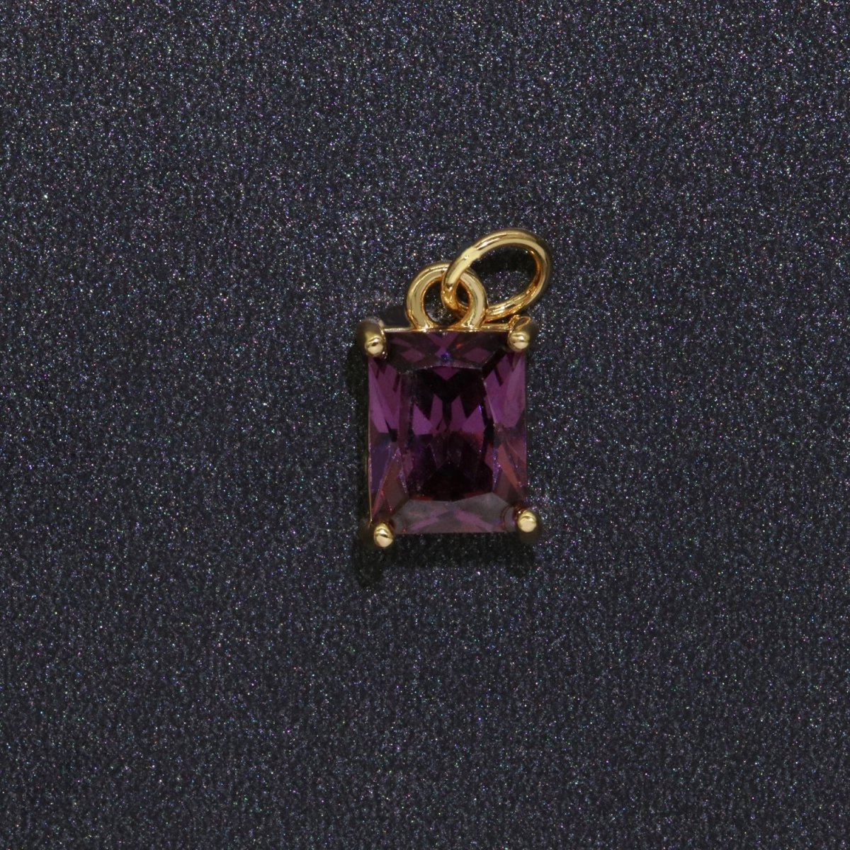 14k Gold Filled Micro Pave CZ Geometric Pendant Charm Emerald Cut Birthstone Add on charm E-881-E-891 C-369