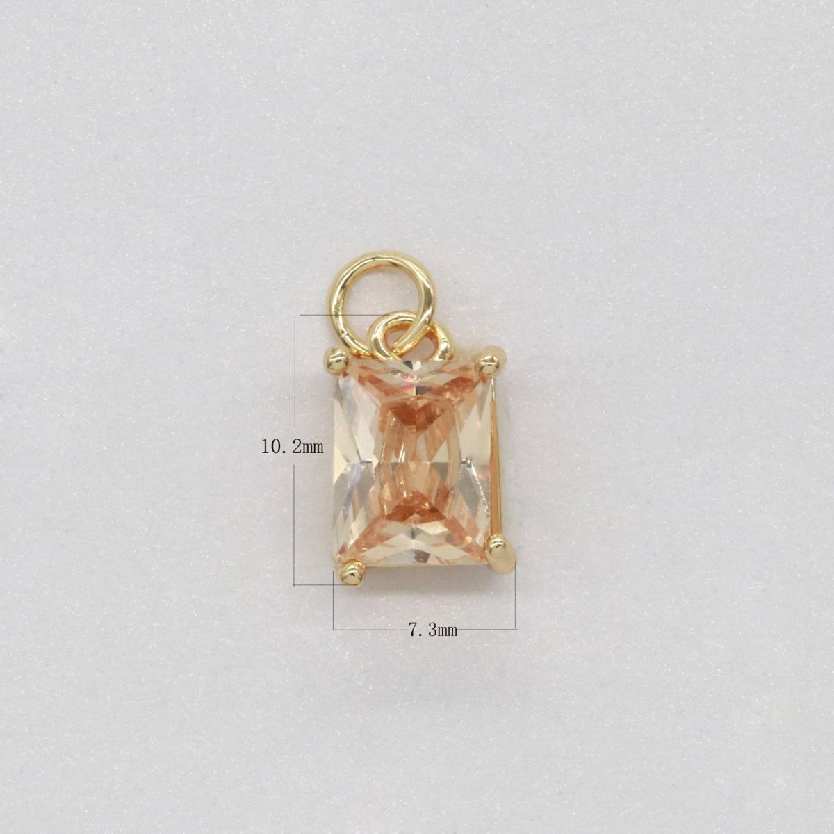 14k Gold Filled Micro Pave CZ Geometric Pendant Charm Emerald Cut Birthstone Add on charm E-881-E-891 C-369