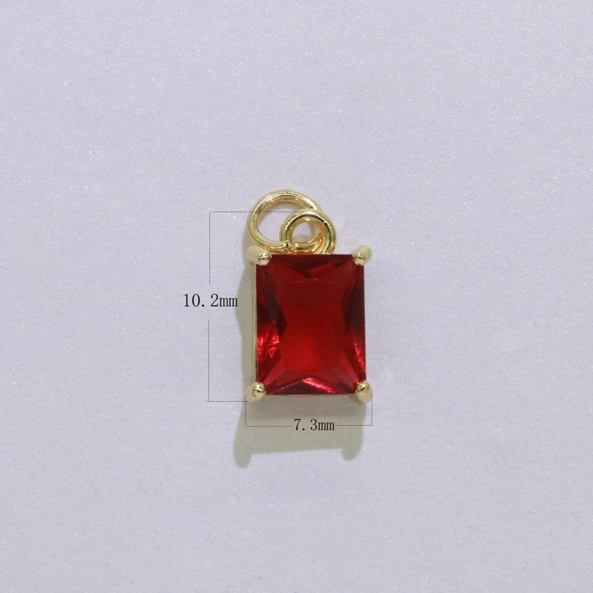 14k Gold Filled Micro Pave CZ Geometric Pendant Charm Emerald Cut Birthstone Add on charm E-881-E-891 C-369