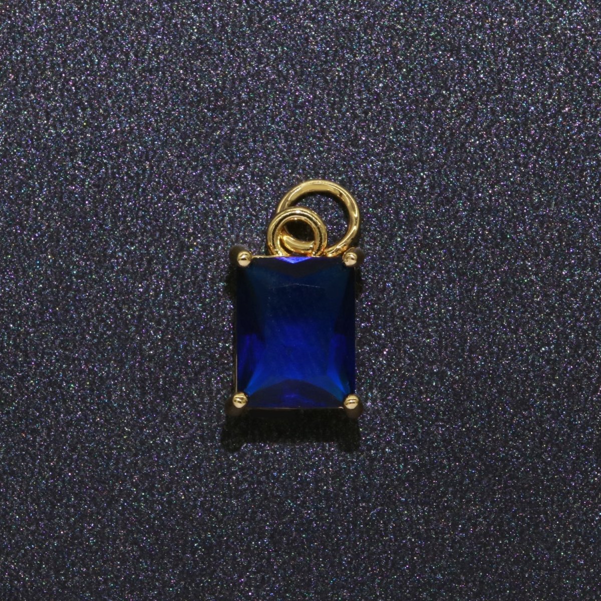 14k Gold Filled Micro Pave CZ Geometric Pendant Charm Emerald Cut Birthstone Add on charm E-881-E-891 C-369