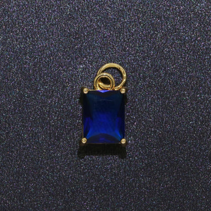 14k Gold Filled Micro Pave CZ Geometric Pendant Charm Emerald Cut Birthstone Add on charm E-881-E-891 C-369