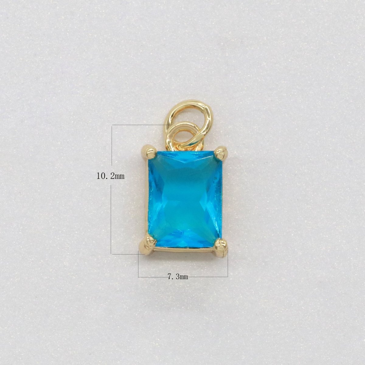 14k Gold Filled Micro Pave CZ Geometric Pendant Charm Emerald Cut Birthstone Add on charm E-881-E-891 C-369