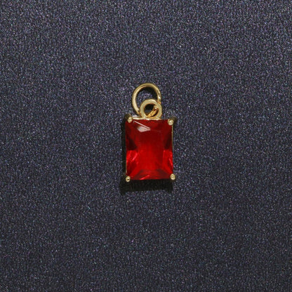 14k Gold Filled Micro Pave CZ Geometric Pendant Charm Emerald Cut Birthstone Add on charm E-881-E-891 C-369