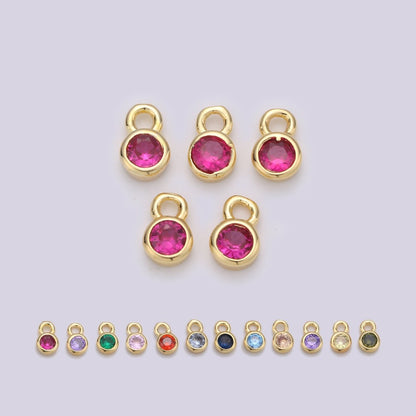 14k Gold Filled Micro Pave CZ Geometric Pendant Charm, Micro Pave CZ Circle Pendant Charm, Gold Filled Charm, For DIY Jewelry Size 4x6mm D-013 to D-024