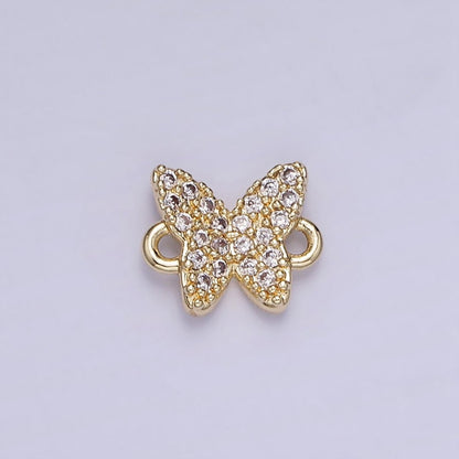 14K Gold Filled Micro Paved CZ 7mm Butterfly Insect Connector | G293
