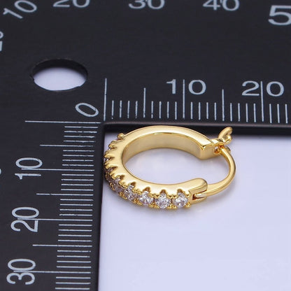 14K Gold Filled Micro Paved CZ Cartilage Latch Hoop Earrings | AE123 AB1264