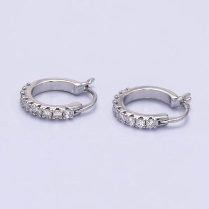 14K Gold Filled Micro Paved CZ Cartilage Latch Hoop Earrings | AE123 AB1264