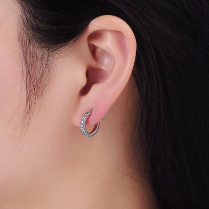 14K Gold Filled Micro Paved CZ Cartilage Latch Hoop Earrings | AE123 AB1264