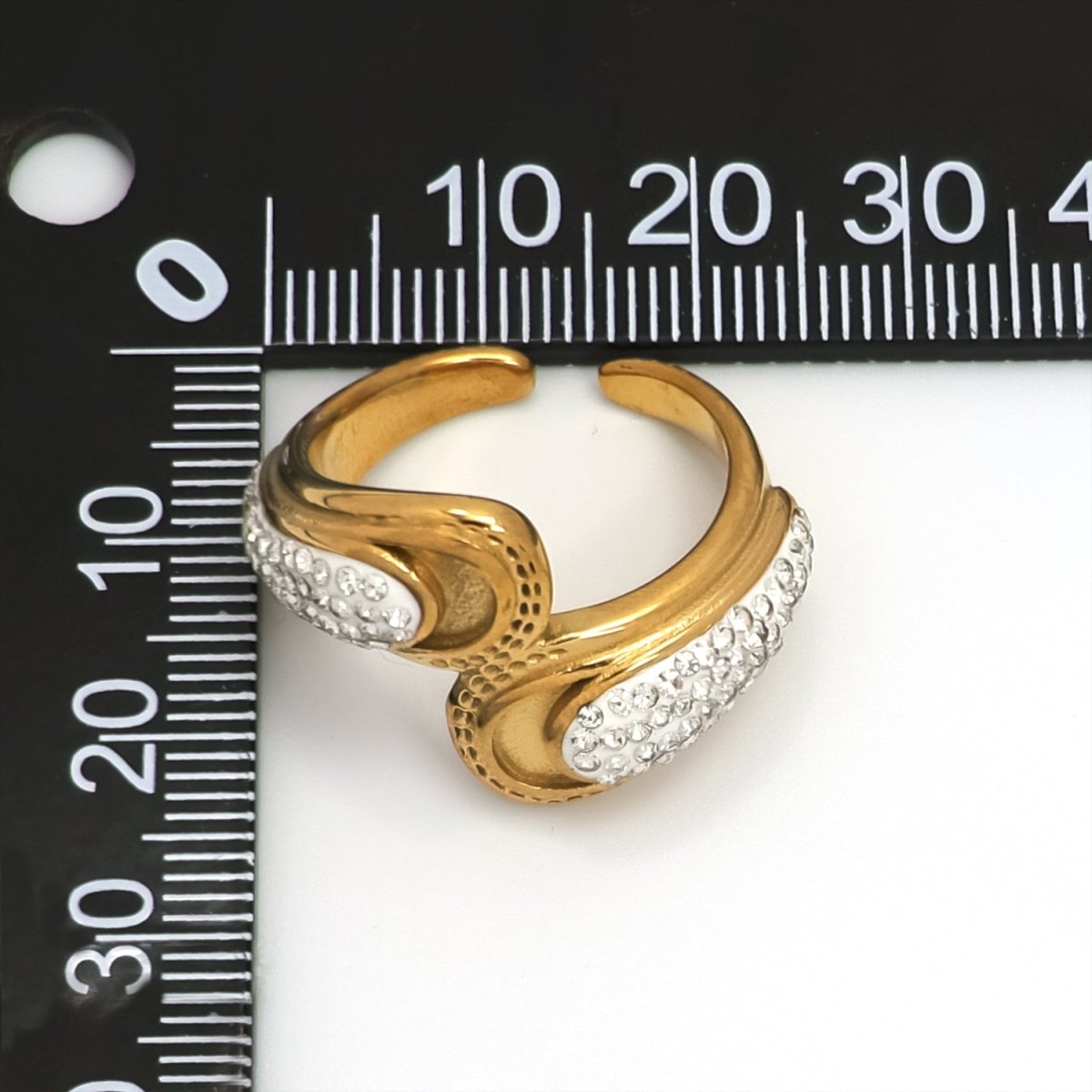 14K Gold Filled Micro Paved CZ Double Molten Wrap Ring | RINGS-00242