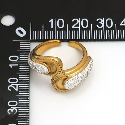 14K Gold Filled Micro Paved CZ Double Molten Wrap Ring | RINGS-00242