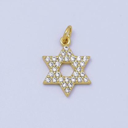 14K Gold Filled Micro Paved CZ Judaism Jewish Star of David Religious Charm | C173