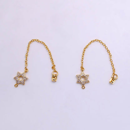 14K Gold Filled Micro Paved CZ Star of David Earring Backing Findings | K188