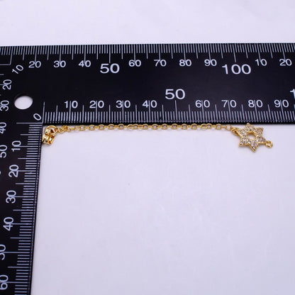 14K Gold Filled Micro Paved CZ Star of David Earring Backing Findings | K188