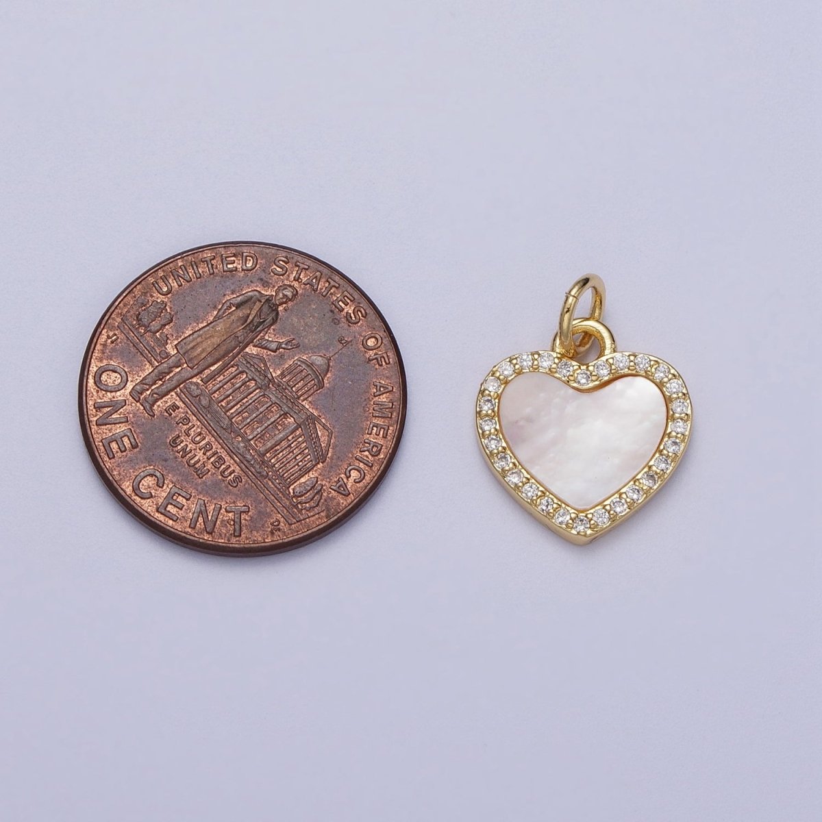 14K Gold Filled Micro Paved Shell Pearl Heart Love Charm E-548 E-552 E-553