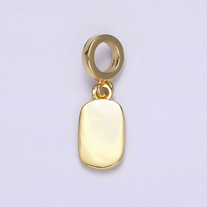 14K Gold Filled Mini Engravable Rectangular Bar Charm | N-1022