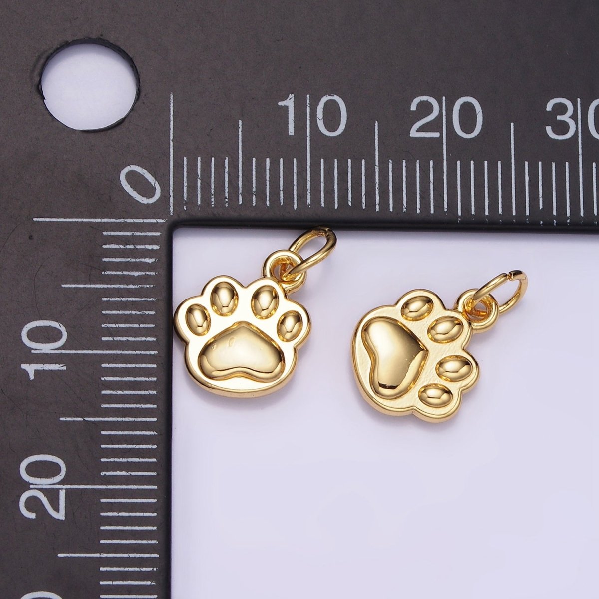 14K Gold Filled Mini Pet Pawprint Animal Minimalist Charm in Gold &amp; Silver | AG652