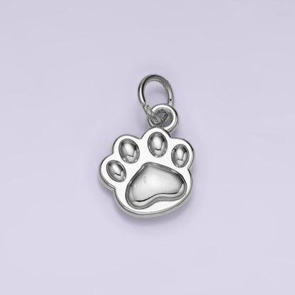 14K Gold Filled Mini Pet Pawprint Animal Minimalist Charm in Gold &amp; Silver | AG652