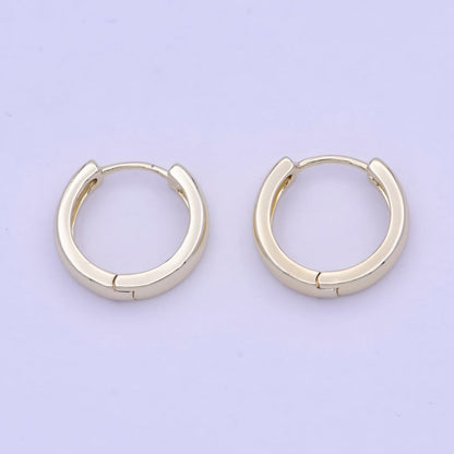 14K Gold Filled Minimalist 17.7mm Everyday Huggie Earrings | T-140