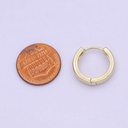 14K Gold Filled Minimalist 17.7mm Everyday Huggie Earrings | T-140
