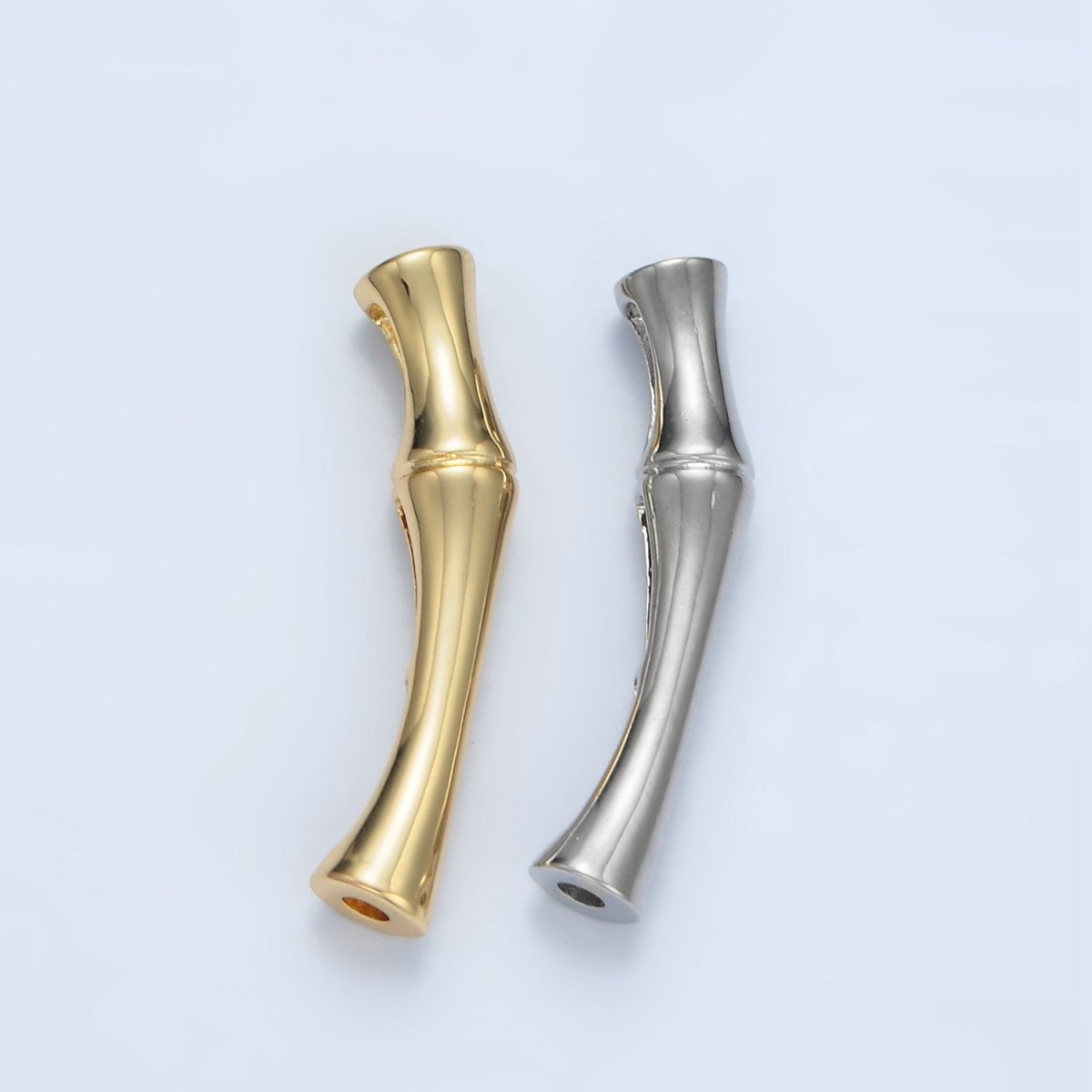 14K Gold Filled Minimalist Bamboo Plant Bead in Gold &amp; Silver | B624