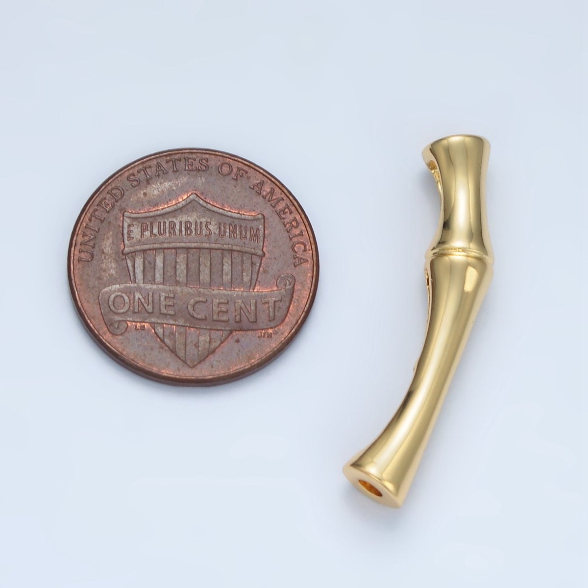 14K Gold Filled Minimalist Bamboo Plant Bead in Gold &amp; Silver | B624