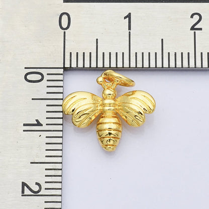 14K Gold Filled Minimalist Bee Insect Charm | D201