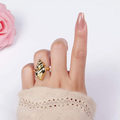 14K Gold Filled Minimalist Clam Sea Shell Ring | O307