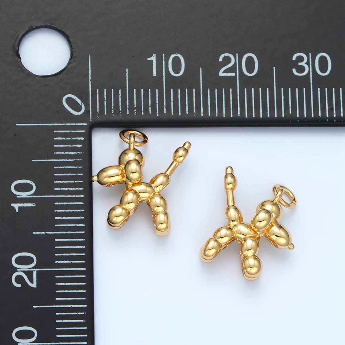 14K Gold Filled Minimalist Dotted Balloon Animal Charm | AG480