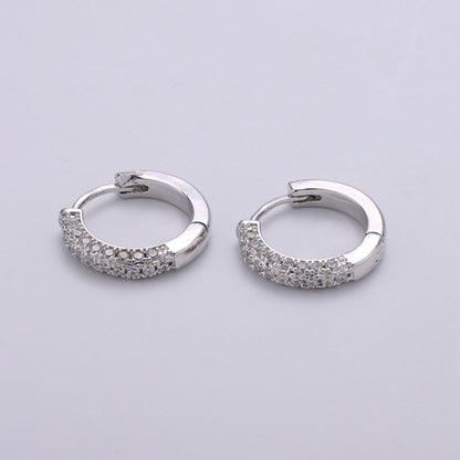 24k Gold Filled Earring CZ Huggie Hoop Earrings