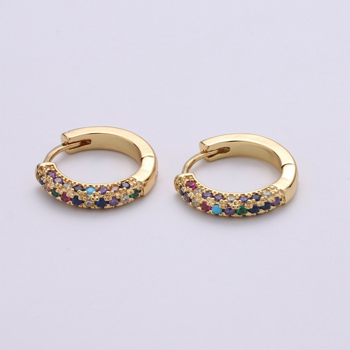 24k Gold Filled Earring CZ Huggie Hoop Earrings