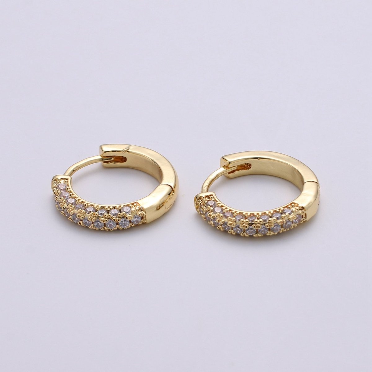 24k Gold Filled Earring CZ Huggie Hoop Earrings