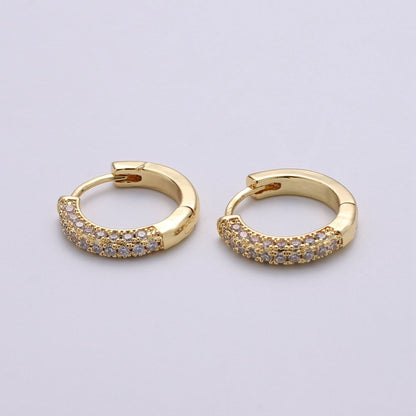 24k Gold Filled Earring CZ Huggie Hoop Earrings