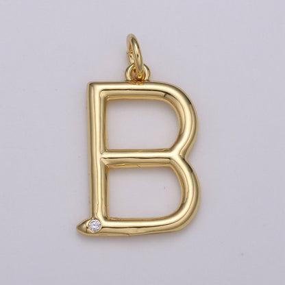 14K Gold Filled Minimalist Initial Clear CZ Personalized Letter Charm | A-171 to A-183