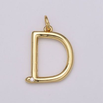 14K Gold Filled Minimalist Initial Clear CZ Personalized Letter Charm | A-171 to A-183