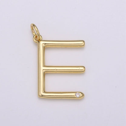 14K Gold Filled Minimalist Initial Clear CZ Personalized Letter Charm | A-171 to A-183