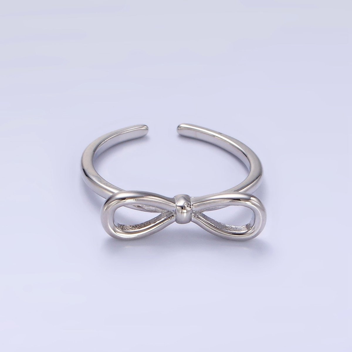 14K Gold Filled Minimalist Open Ribbon Bow Ring in Gold &amp; Silver | O1386 O1387
