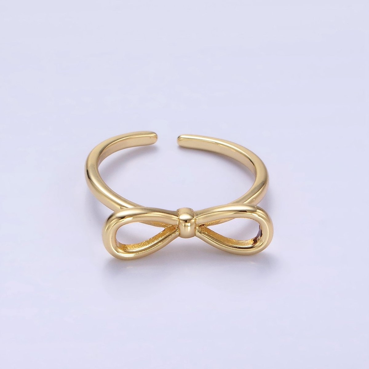 14K Gold Filled Minimalist Open Ribbon Bow Ring in Gold &amp; Silver | O1386 O1387