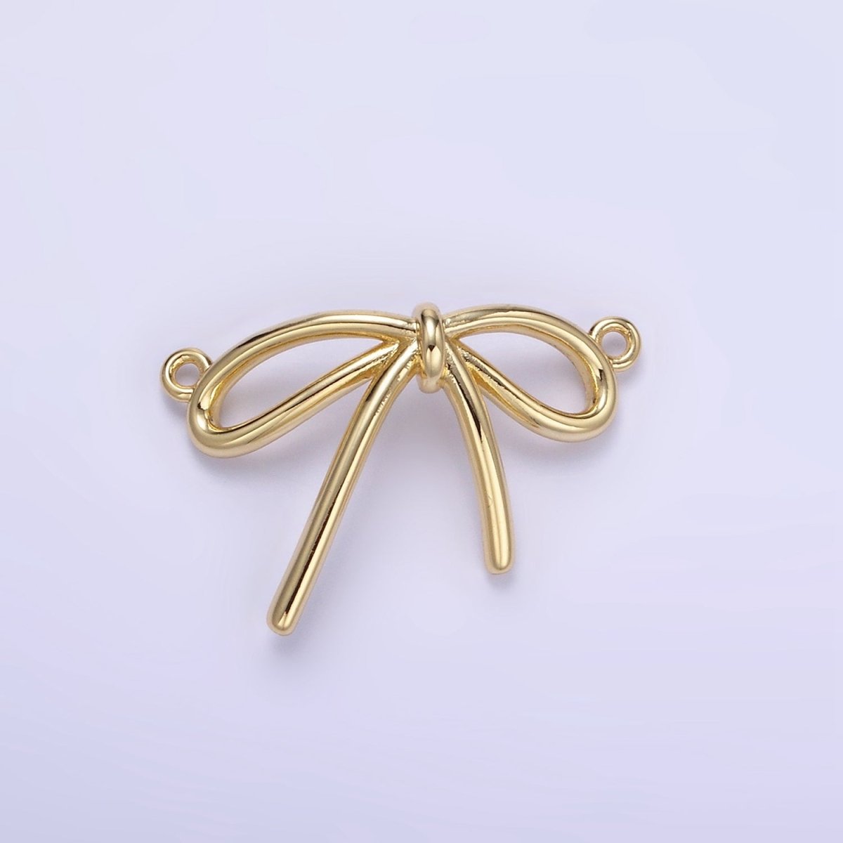 14K Gold Filled Minimalist Tied Ribbon Bow Connector in Gold &amp; Silver | G497