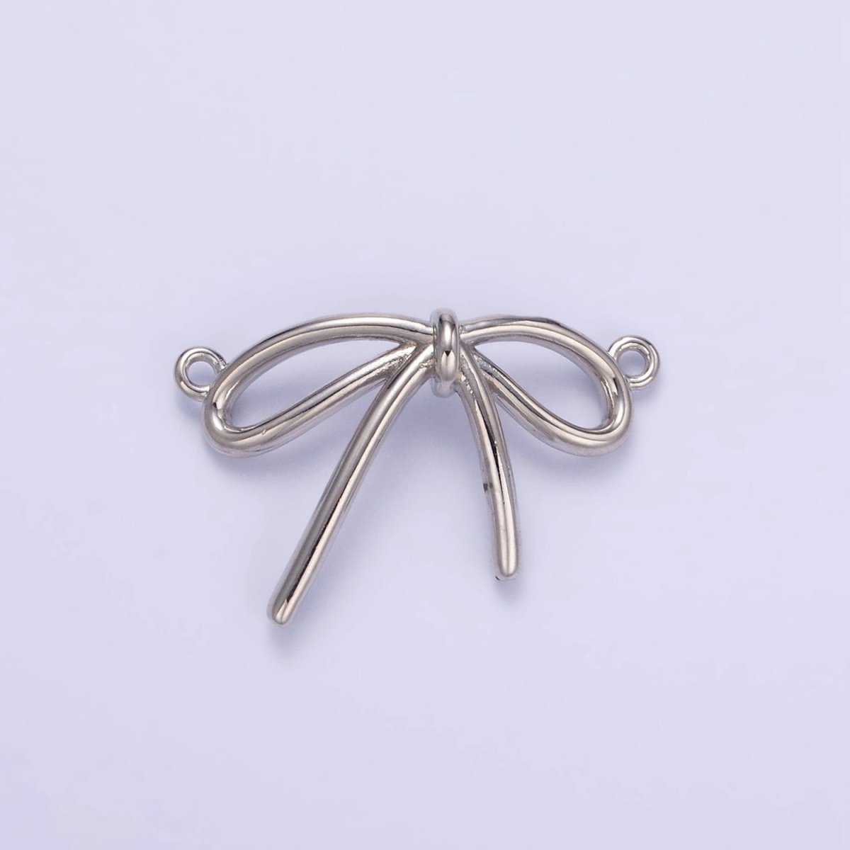 14K Gold Filled Minimalist Tied Ribbon Bow Connector in Gold &amp; Silver | G497